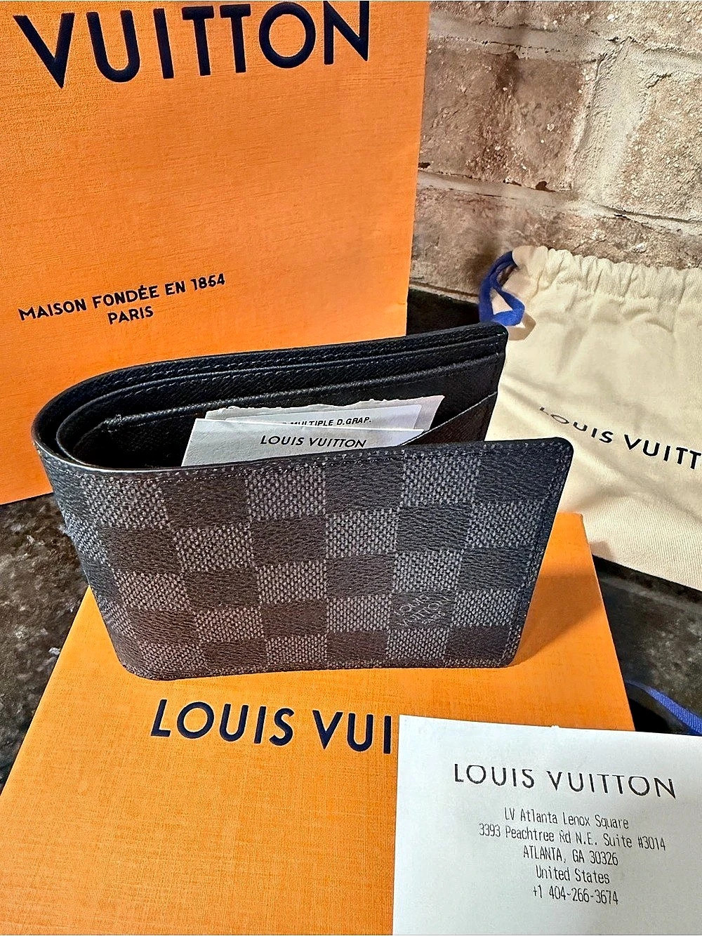 Louis Vuitton Multiple Wallet Damier Graphite in Black & Gray